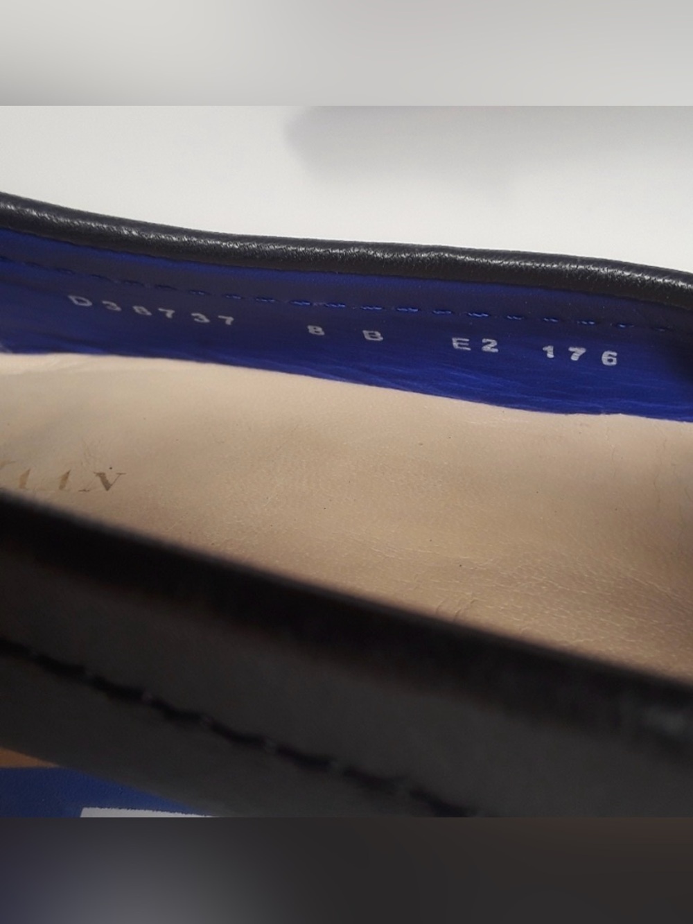 Cole Haan Black Leather Penny Loafers with Navy Trim - Picture 7 of 8